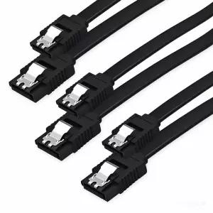 SATA 케이블 III 3팩 6Gbps 스트레이트 HDD SDD 데이터 잠금 래치 포함 24인치 SSD CD 드라이버 라이터 -
