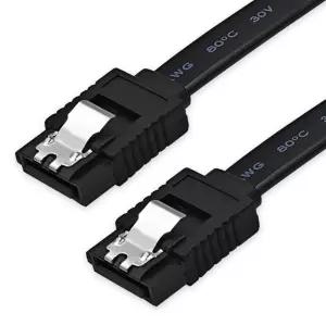 XANHAM 1팩 18인치 SATA 케이블 III 6Gbps 스트레이트 180-180도 HDD SSD CD 드라이버 라이터 블랙