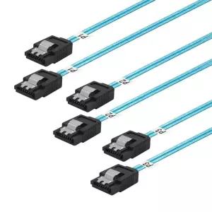 ADCAUDX 얇은 SATA-III 케이블 12인치 3팩 유연한 스트레이트 6Gbps 데이터 SSD HDD 하드 드라이브용 잠금