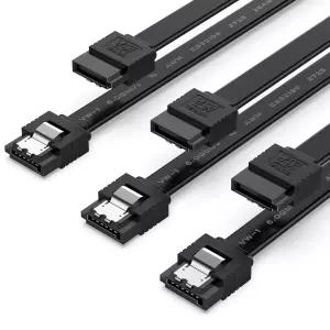 잠금 래치가 있는 SATA III 케이블 6Gbps 3팩 - HDD SSD CD 드라이브 라이터용 19인치 스트레이트 데이터