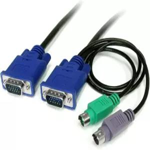 StarTech.com 3-in-1 울트라 씬 PS/2 KVM 케이블 - 키보드/비디오/마우스 HD-15 VGA M 6피트 SVECON6