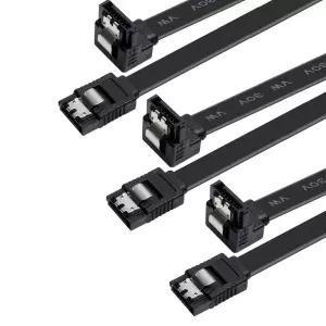 BENFEI SATA 케이블 III 3팩 6Gbps 90도 직각 잠금 래치 포함 18인치 HDD SSD CD 드라이버 라이터 - 블랙