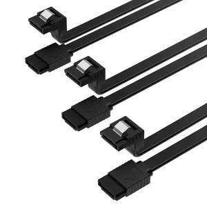 SABRENT SATA III (6 Gbit/s) 직각 데이터 케이블(HDD/SSD/CD 및 DVD 드라이브용 잠금 래치
