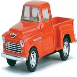 KiNSART 1955 쉐보레 스텝사이드 픽업트럭 5인치 1 32 스케일 다이캐스트 메탈 리틀 트럭 (오렌지)