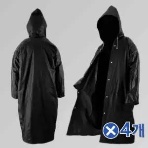 EVA재질 모자달린 우의 비옷 레인코트x4개 낚시 등산