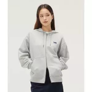 LEE 스몰 로고 후드 집업 그레이 LE2403HZ01GR