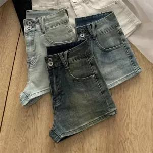 빛채운 여사친 청 빈티지 여름 A라인 트렌드 슬림핏 핫팬츠 OPH2
