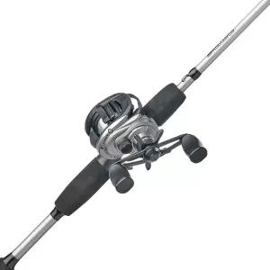 Abu Garcia 블랙 Max EZ Cast 1.8m(6피트) 베이트 캐스트 낚싯대 및 릴 콤보, 2피스 로드, 흑연 합성 로드