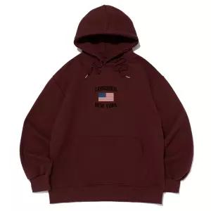 카고브로스 (BIGSIZE) AMERICAN NEWYORK HOOD T-SHIRT (WINE) - black CB26SSF0803 152235