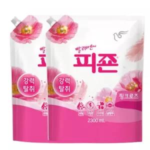 피죤 강력탈취 섬유유연제 핑크로즈 리필, 2300ml, 2개