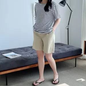 여름바지 여성 엘라 5부 반바지 밴딩 스판반바지 편한 JXI3+6Wqq