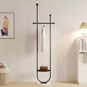 철제 행거 고정식 코트랙 옷장DIY 골드 옷가게 커튼행거 그레이/62x45x170CM 골드 스탠드 화이트 베이스 U 밴드