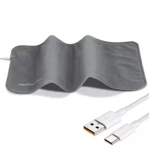 USB 전기담요 이불 휴대용 보조배터리 패드 보관가방 온열 핫한 담요 조끼 충전식 캠핑 구형 그레이 스몰 사이즈 30 60cm 크리스털 초유연 원단