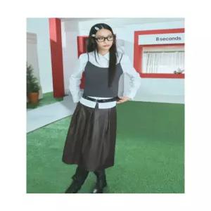 에잇세컨즈 버건디 페이크 레더 미디스커트 레드 356227WC06
