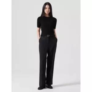 에잇세컨즈 울블렌드 롱 스트레이트 슬랙스 블랙 324921LY65