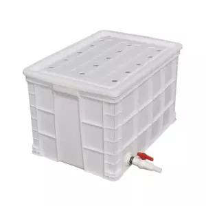 상업용 물통 스텐꼭지 밸브 45L 556x415x190 사각물통 배수 뚜껑