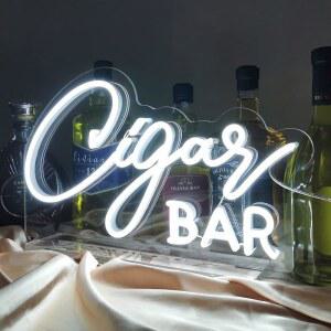 네온 사인 테이블 탑, 화이트 웨딩 LED 조명, 스탠드 포함, 이벤트 파티 맨 케이브 홈 펍 클럽 리셉션 디저트 - 38.1cm(15인치)