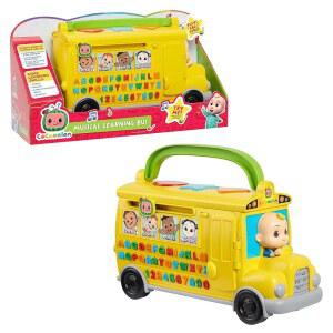CoComelon Just Play 음악 학습 버스, 숫자 및 문자 인식, 발음, 노란색 스쿨 버스 장난감, 버스에서 ABC와 바퀴 재생,