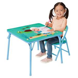 CoComelon 용 테이블 및 의자 세트 24-48M, 1개 포함 - 견고한 금속 구조, 테이블: 길이 50.8cm x 너비 높이 41.7cm(20인치 20인치 16.5인치),
