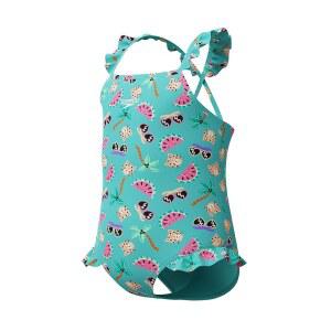 Speedo 여아용 수영복 부터 큰 아이까지 UPF 50+ 수영 배우기, Frill 북극 유리 1개