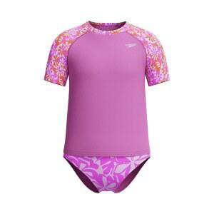 Speedo 여아용 UV 수영 셔츠 반소매 래쉬가드 세트