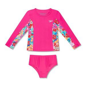 Speedo 여아용 UV 수영 셔츠 긴소매 래쉬가드 세트