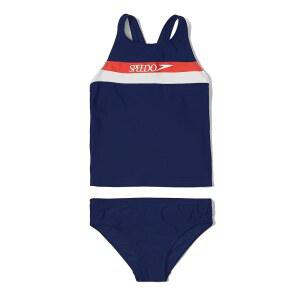 Speedo 여아용 수영복 투피스 탱키니 두꺼운 스트랩