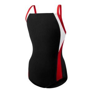 Speedo 여아용 수영복 원피스 Endurance+ 크로스 백 단색 청소년 팀 색상