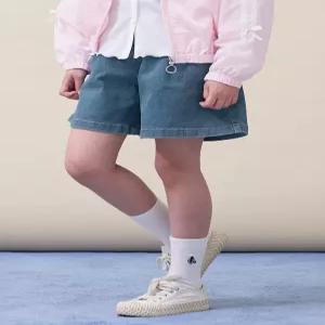 여아 데님 반바지  블루