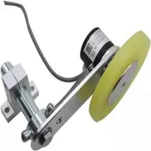 CALT GHW38 200mm 롤러 고무 휠 길이 위치 측정기 펄스 로터리 엔코더 600PPR 푸시 풀 출력 강철 장착 트