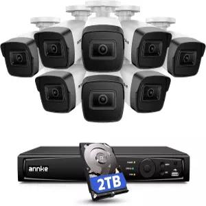 ANKE 5MP 카메라 시스템 AI 모션 감지 기능이 있는 16CH NVR 레코더 내장 마이크 IP67 2.8mm 렌즈가 3K PoE
