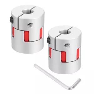 uxcell 2pcs D30 L35 10mm 유연한 플럼 샤프트 커플링 알루미늄 모터 커넥터 스파이더 커플러 3D 프린터