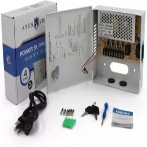 아레스 비전 4 채널/포트 5 AMPS 12V DC 전원 공급 상자 CCTV LED 및 모든 장치에 개별적으로 융합됨 나사