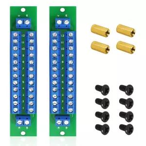 WayinTop PCB 이중층 배선 전력 분배 보드 키트 DC AC 24V 10A를 위한 2 x 12 위치 모듈 입력 13 출력