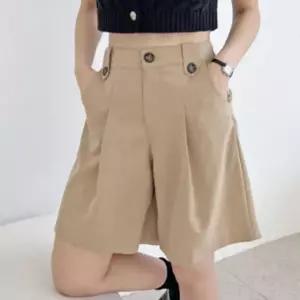 여성 여름 데일리 캐주얼 5부 치마 반바지 벨트포함 블랙