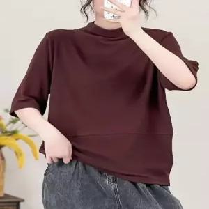 빛채운 여사친 면 가을 캐주얼 반폴라 슬림핏 반팔 티셔츠 프리사이즈 스판 올오버 OPH2