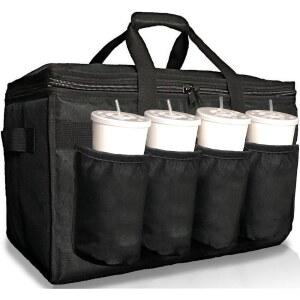 도어대시, 우버이츠, 그럽허브, 피자백, 케이터링, 음료, 상업용 품질(XL Pro)을 위한 컵 홀더/음료 캐리어 프리미엄이 포함된 프레시 단열 식품 배달 가방