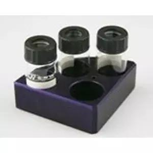SCILOGEX 쿼터 반응 블록 알루미늄 퍼플 20mL 용기용 4홀 실험실 직경 28mm x 깊이 내구성 있는 액세서리