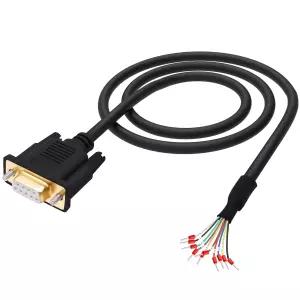 CybNemo DB9 여성 커넥터 RS232 9핀 직렬 포트 연장 케이블 24 AWG 와이어 DSUB 단자 브레이크아웃이 있는