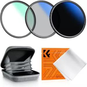 KF 컨셉 37mm UV/CPL/ND2400 필터 키트 3 PCS 8 다층 코팅 판 가변 9 스톱 카메라 용 클리닝 천 파우치
