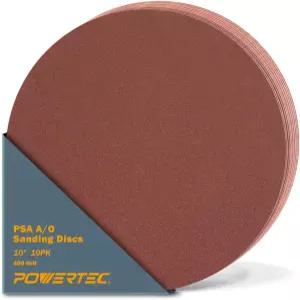POWERTEC 0 PCS 400 그릿 인치 PSA 샌딩 디스크 셀프 스틱 접착 사포 드라이월 목공 페인트 에폭시 및 랜덤