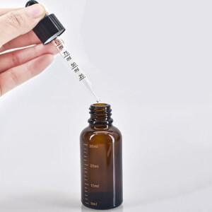 빈 점 적기 병 5ml-100ml, 스케일 시약 점안액 앰버 유리 아로마 테라피 액체 피펫 병