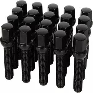 ECCPP 4x5 휠 러그 볼트 20pcs 블랙 솔리드 크롬 스터드 세트 9922009 바겐 유로밴 3088 2009209 아우디 Q5