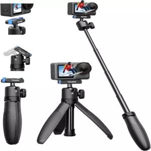 TELESIN 40cm/57인치 미니 셀카봉 삼각대 마그네틱 퀵 릴리스 손잡이 그립 휴대용 브이로그 모노포드