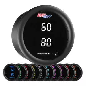 부스트 오일 압력을 위한 GlowShift 0 컬러 디지털 00 PSI 듀얼 게 키트 전자 센서 멀티 LED 디스플레이