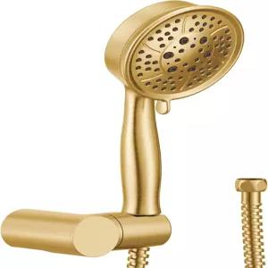 Moen 3636EPBG AccCore 4기능 휴대용 샤워기 벽 브래킷 및 69인치 호스 브러 골드