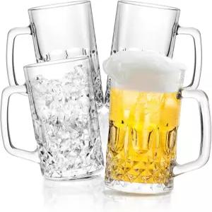 휘스쿼 맥주 머그잔 세트 2 22 대형 유리 차 커피용 투명 냉동 맥주잔 아빠 남편이나 친구를 위한 의 선물