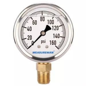 측정기 RV 수압 조절기 교체 게 060psi 무연 글리세린 충전 2인치 다이얼 /4인치 NPT 하부 마운트
