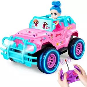 Ynybusi DIY 스티커 및 인형 리모컨 자동차 RC 트럭 20 스케일 무선 조종 24Ghz LED 라이트 오프로드