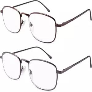 EYEGUARD 고배율 파워 2쌍 스프링 힌지 리딩 글래스 울트라 클리어 남녀 리더기(+450+500 +550+600)
